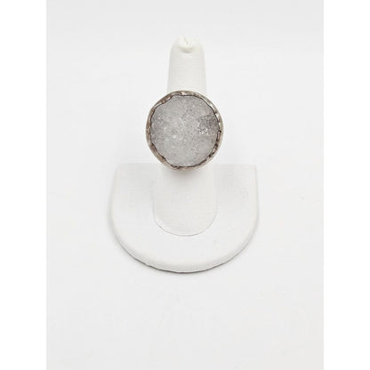 Chan Luu Jewelry Designer Chan Luu Modernist Bold Sterling &amp; Drusy Quartz Crystal Ring