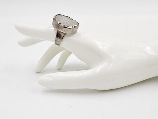 Chan Luu Jewelry Designer Chan Luu Modernist Bold Sterling & Drusy Quartz Crystal Ring