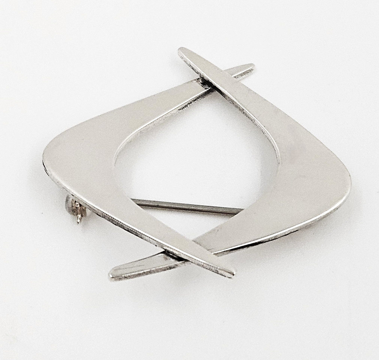 Charles H Cole Jewelry Ultra Rare Charles H Cole Sterling Modernist Double Boomerang Brooch 1950s