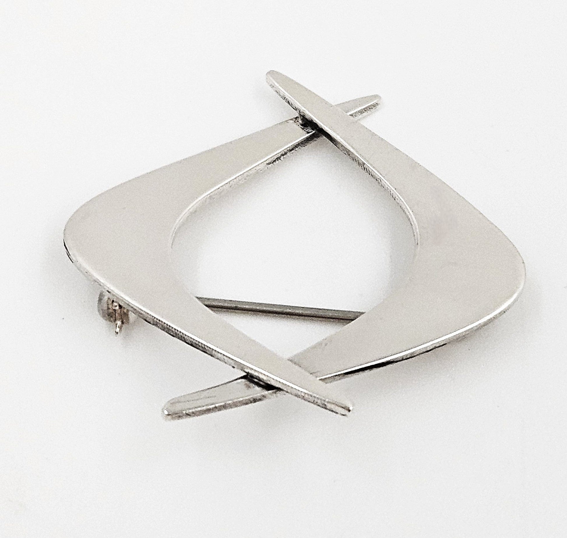 Charles H Cole Jewelry Ultra Rare Charles H Cole Sterling Modernist Double Boomerang Brooch 1950s