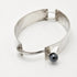Darway Jewelry C. Darway  Sterling Hematite Modernist Top Latching Bangle Bracelet