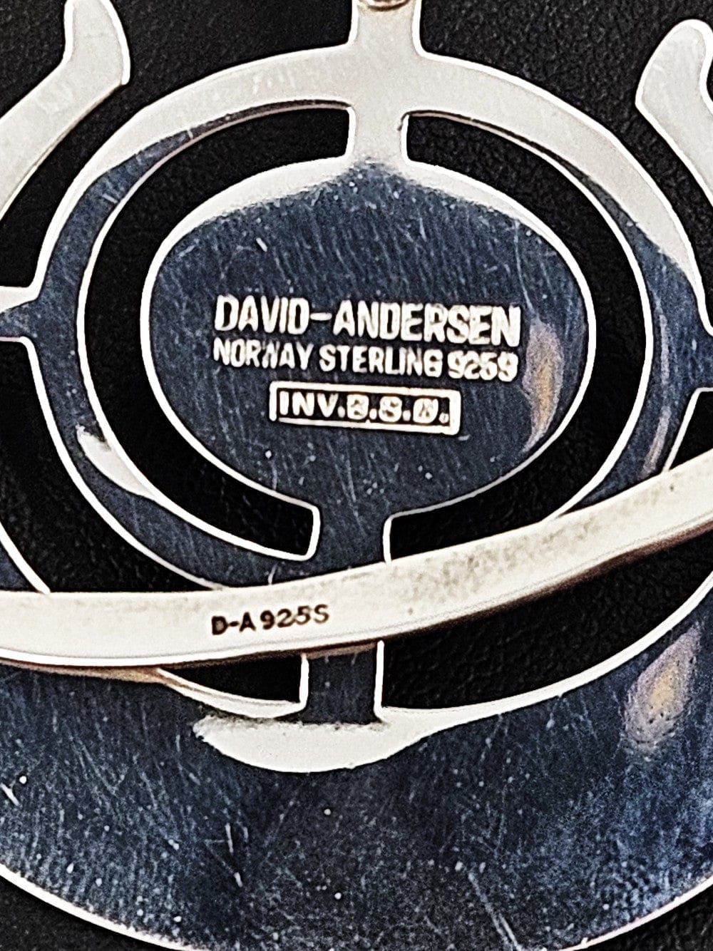 David Andersen Jewelry David Andersen BSO Sterling Thulite Modernist Viking Ship Necklace SET 1960s