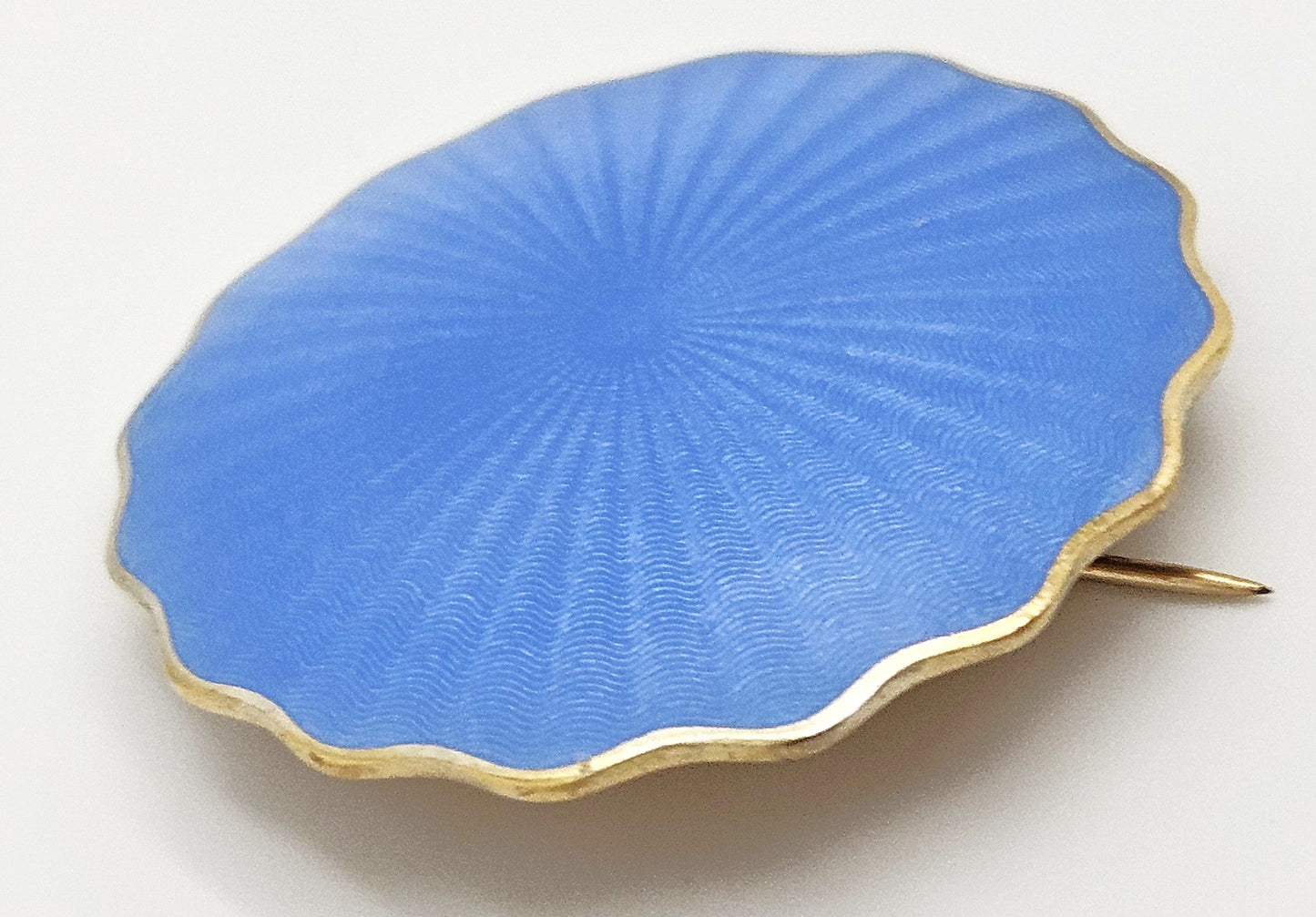 David Andersen Jewelry David Andersen Norway Large Gilt Sterling & Sky Blue Enamel Brooch 1888-1925