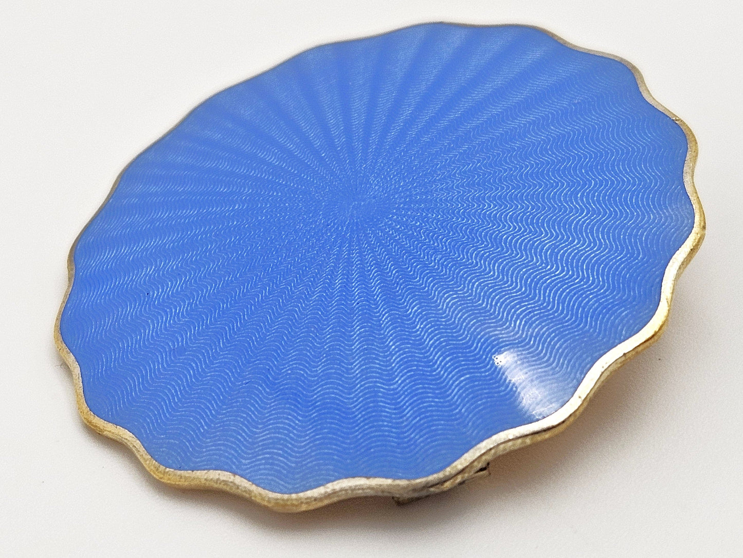 David Andersen Jewelry David Andersen Norway Large Gilt Sterling & Sky Blue Enamel Brooch 1888-1925