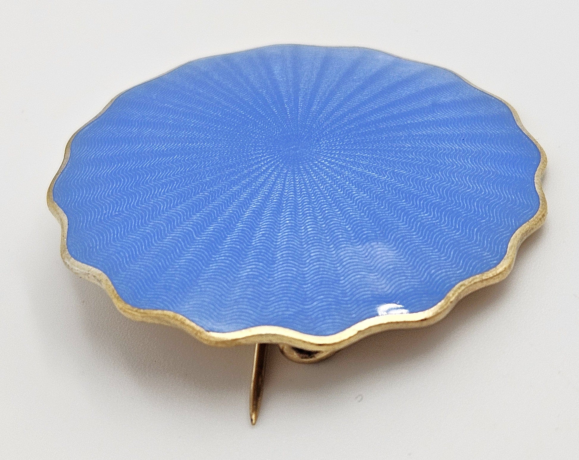 David Andersen Jewelry David Andersen Norway Large Gilt Sterling & Sky Blue Enamel Brooch 1888-1925