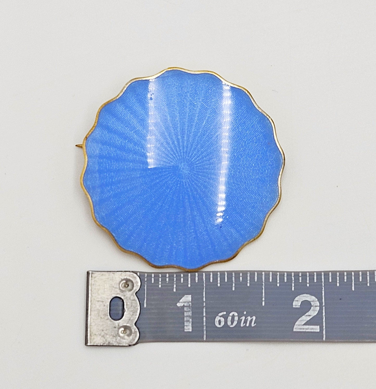 David Andersen Jewelry David Andersen Norway Large Gilt Sterling & Sky Blue Enamel Brooch 1888-1925