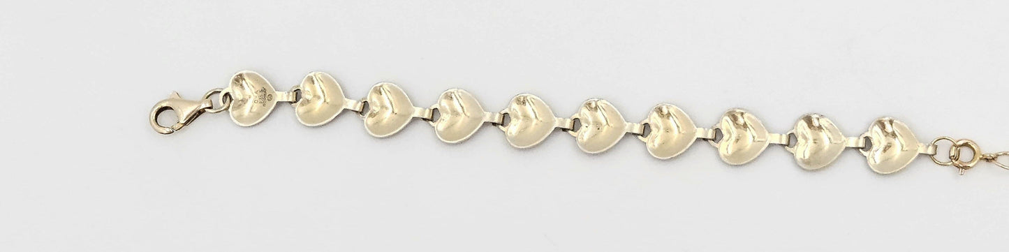 David Andersen Jewelry David Andersen Norway Sterling Enamel Hearts Link Bracelet 1940s