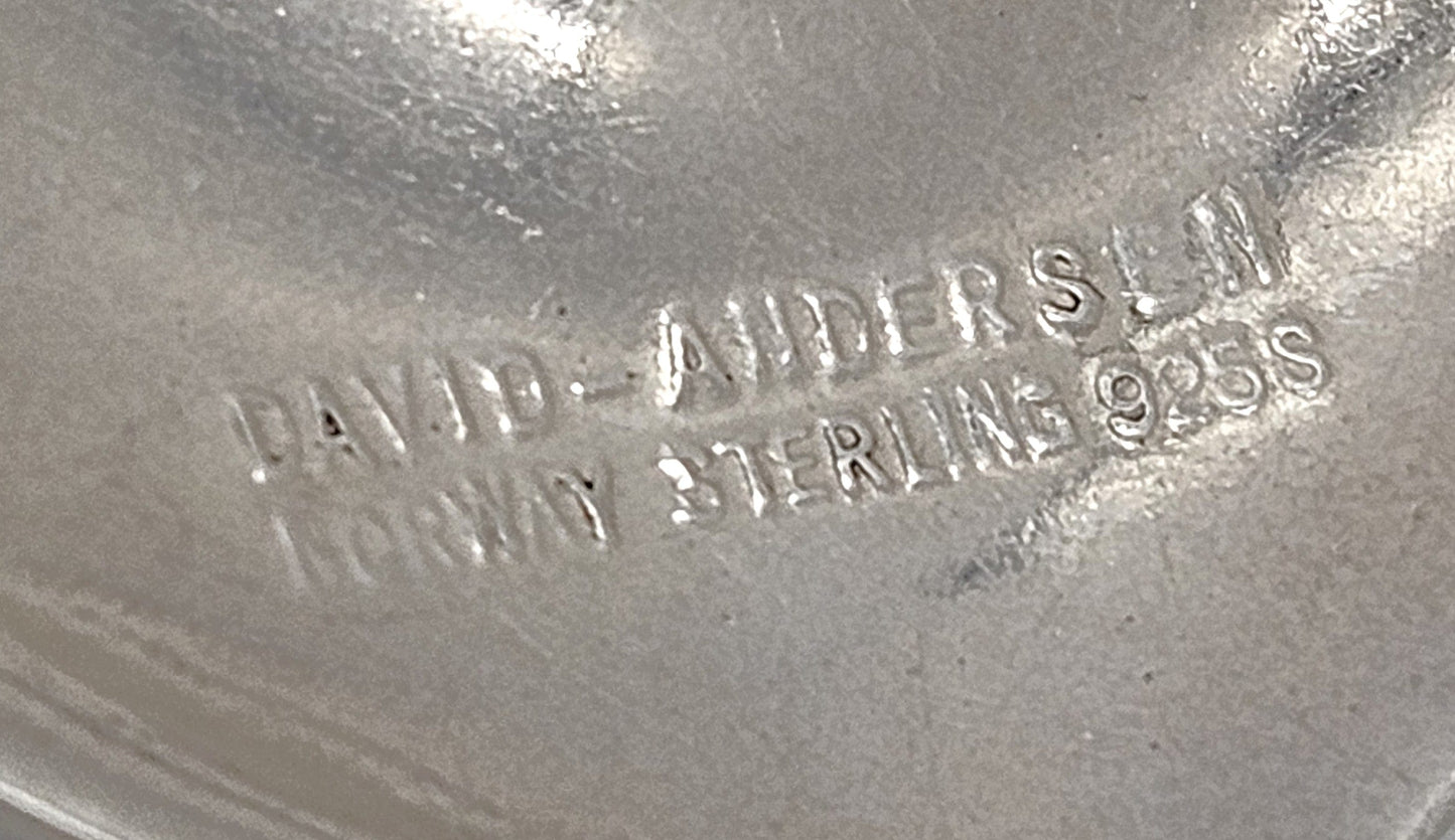 David Andersen Jewelry David Andersen Norway Sterling Enamel Modernist Heart Necklace Circa 1960s