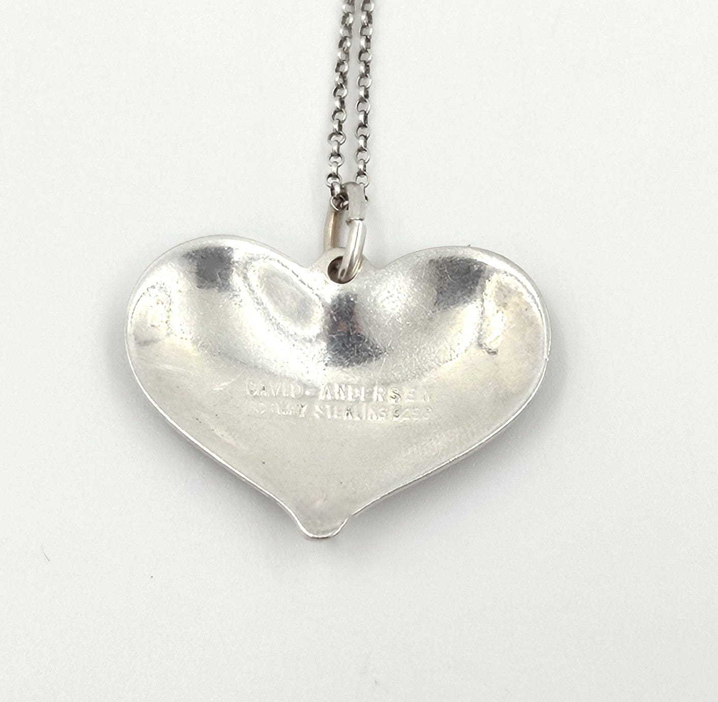David Andersen Jewelry David Andersen Norway Sterling Enamel Modernist Heart Necklace Circa 1960s