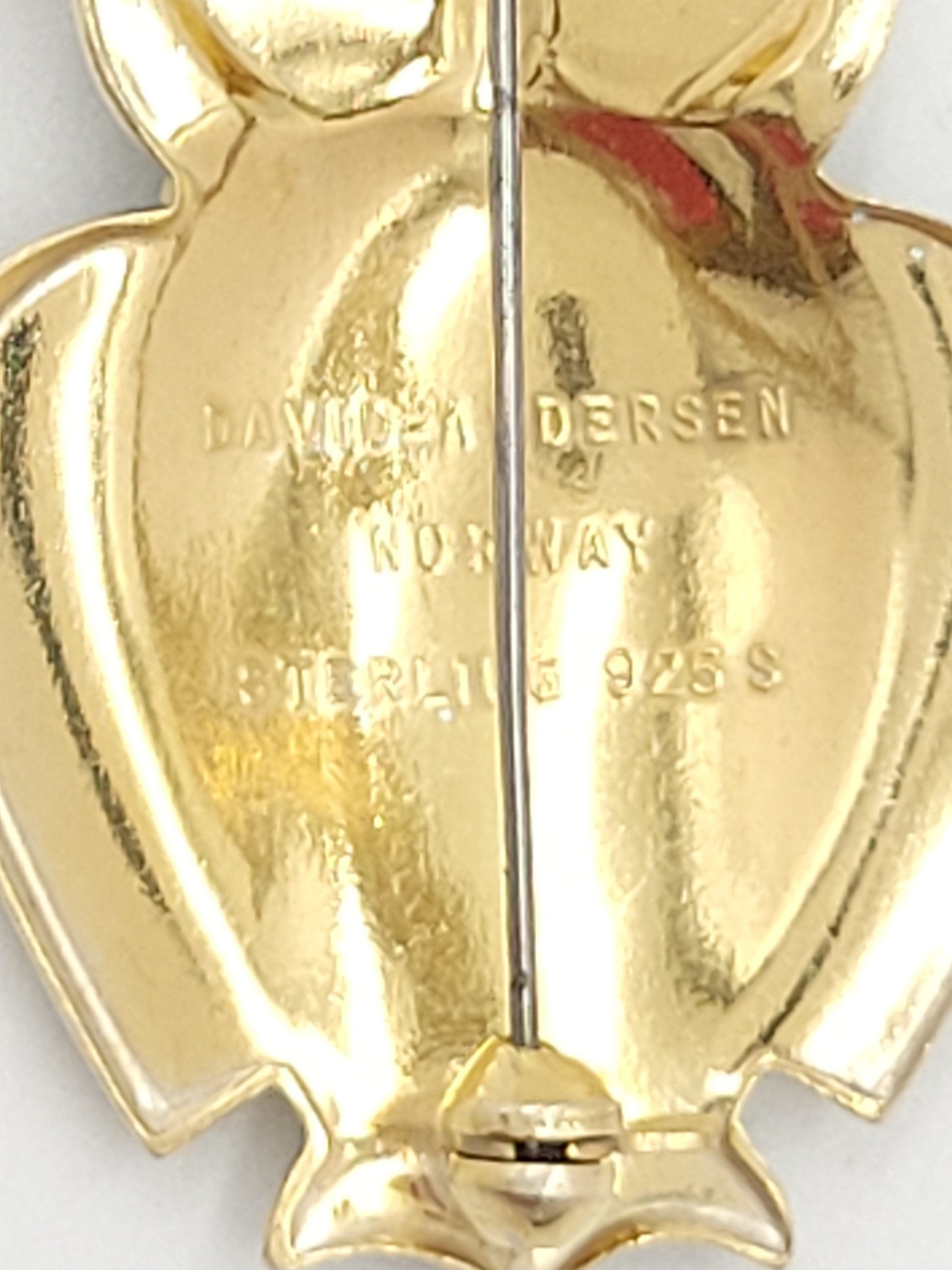 David Andersen Jewelry David Andersen Norway Sterling & Enamel Owl Brooch Pin Pendant Circa 1950's