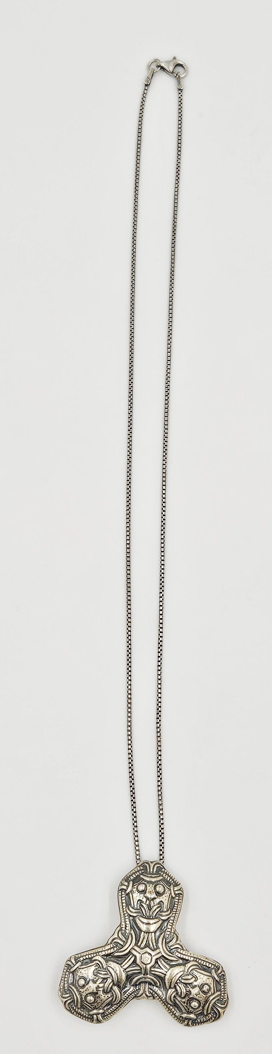 David Andersen Jewelry David Andersen Norway Sterling Viking Series Pendant Pin Necklace C. 1960s