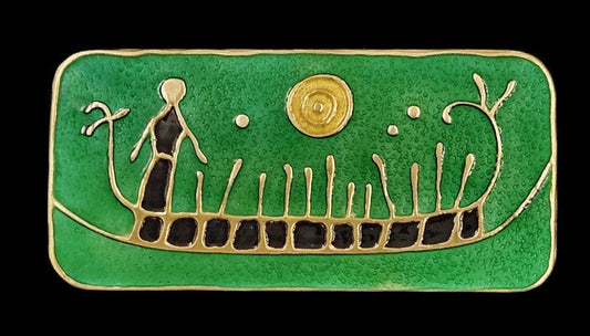 David Andersen Jewelry David Andersen Sterling Enamel Viking Hieroglyphics Brooch