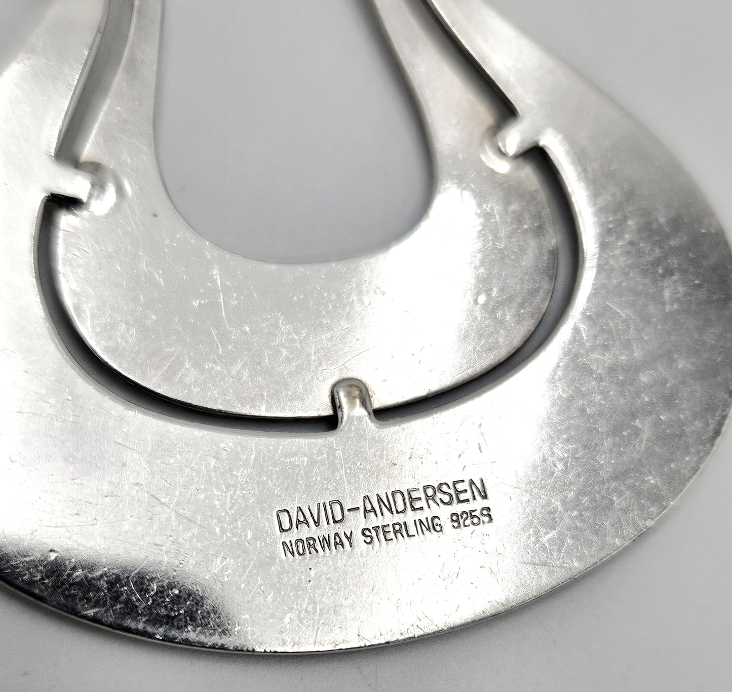 David Andersen Jewelry Norwegian David Andersen Sterling Modernist Large Long Viking Pendant 1950/60s