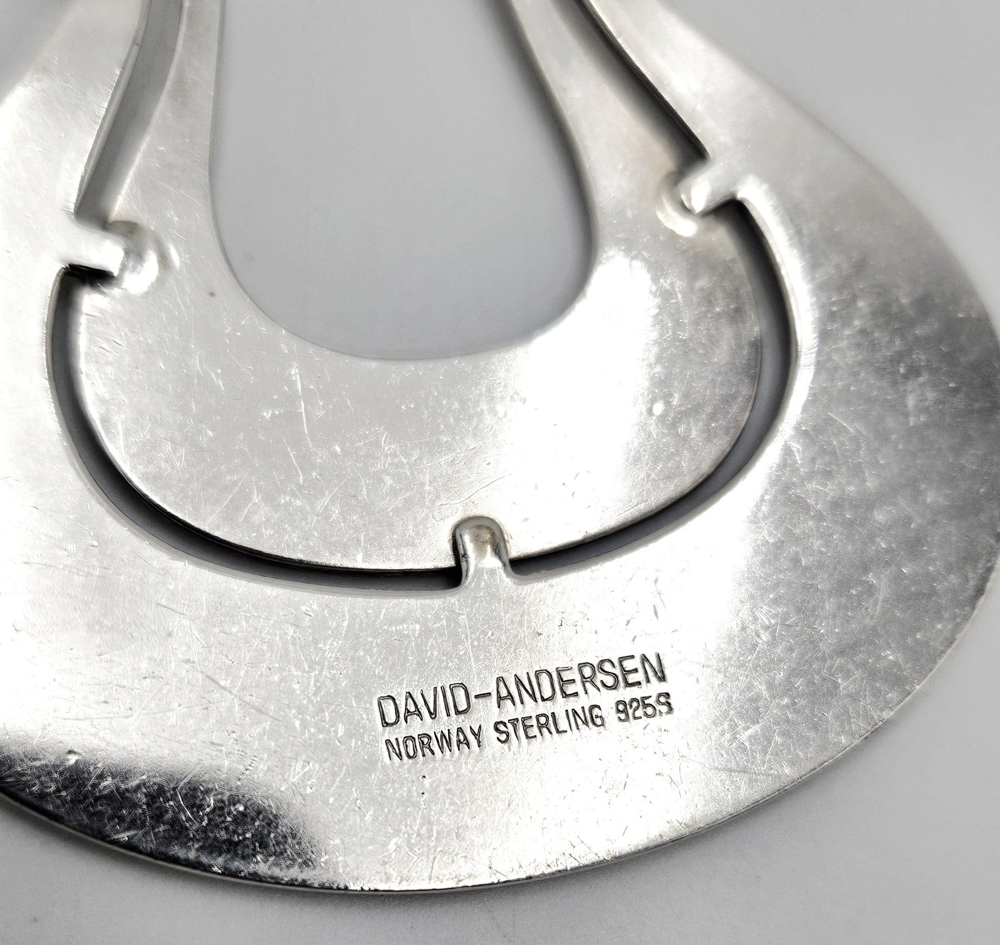 David Andersen Jewelry Norwegian David Andersen Sterling Modernist Large Long Viking Pendant 1950/60s