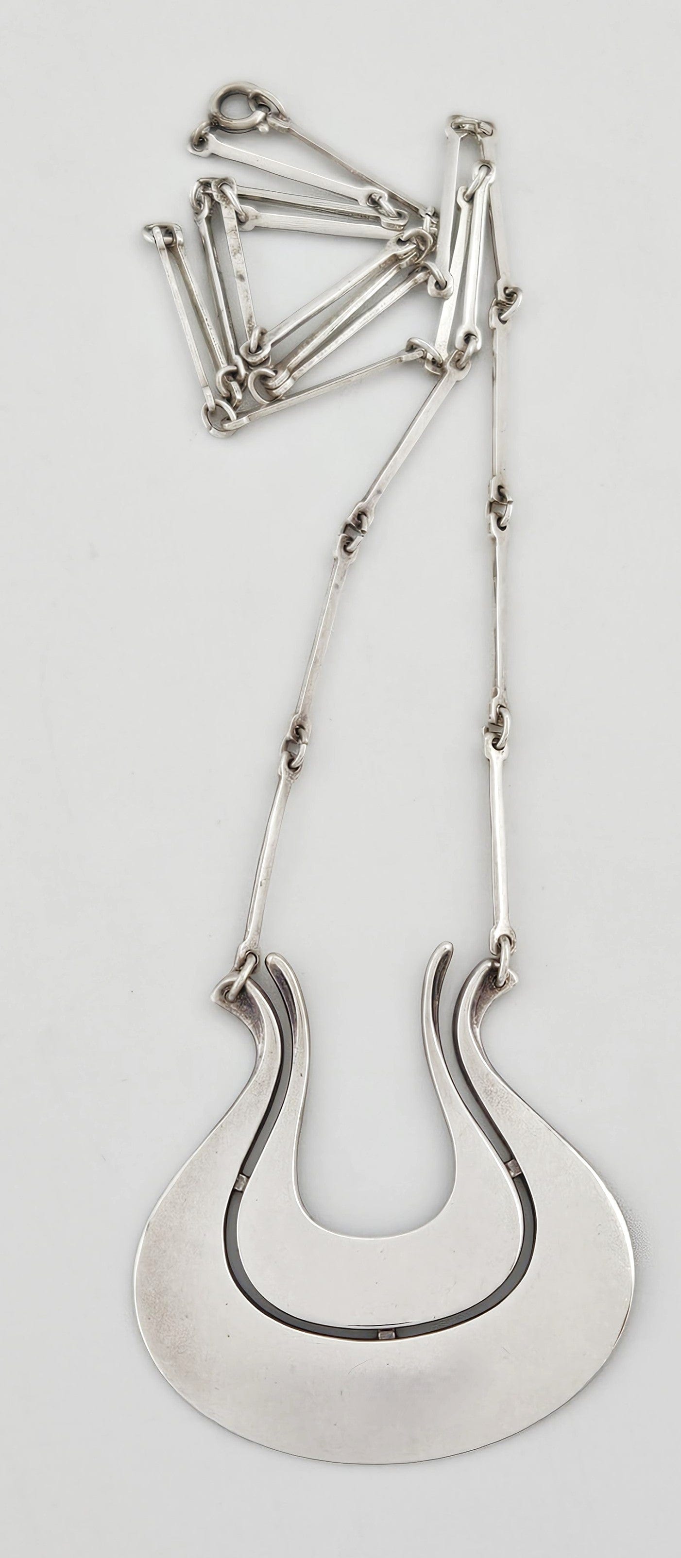 David Andersen Jewelry Norwegian David Andersen Sterling Modernist Large Long Viking Pendant 1950/60s