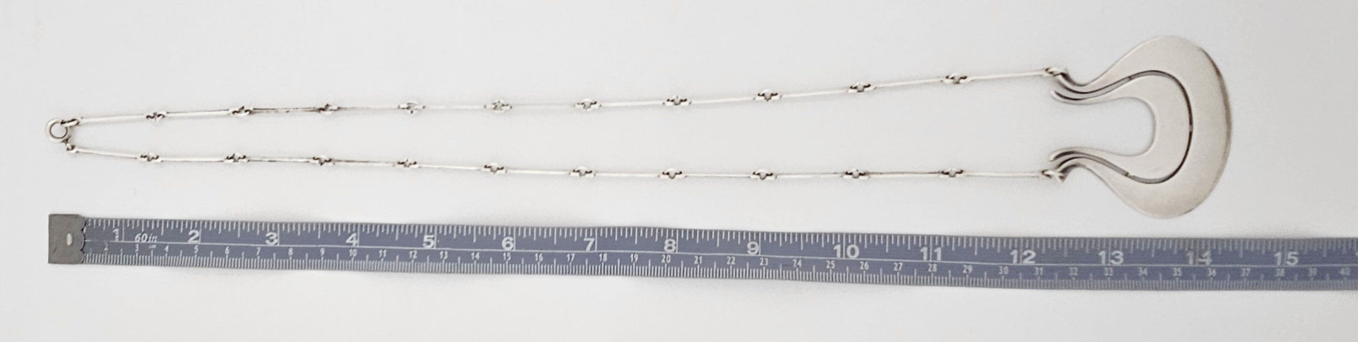 David Andersen Jewelry Norwegian David Andersen Sterling Modernist Large Long Viking Pendant 1950/60s