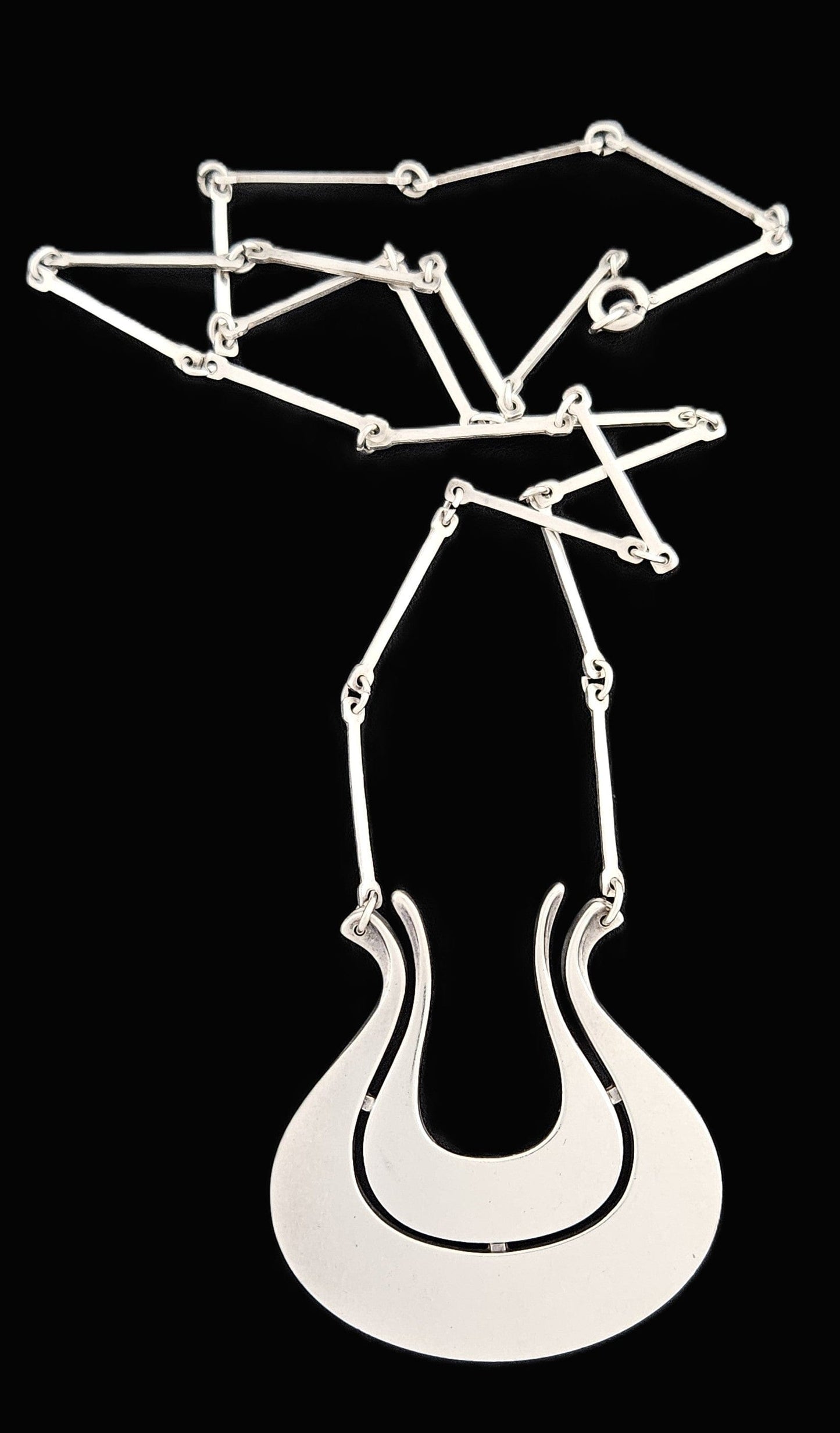 David Andersen Jewelry Norwegian David Andersen Sterling Modernist Large Long Viking Pendant 1950/60s