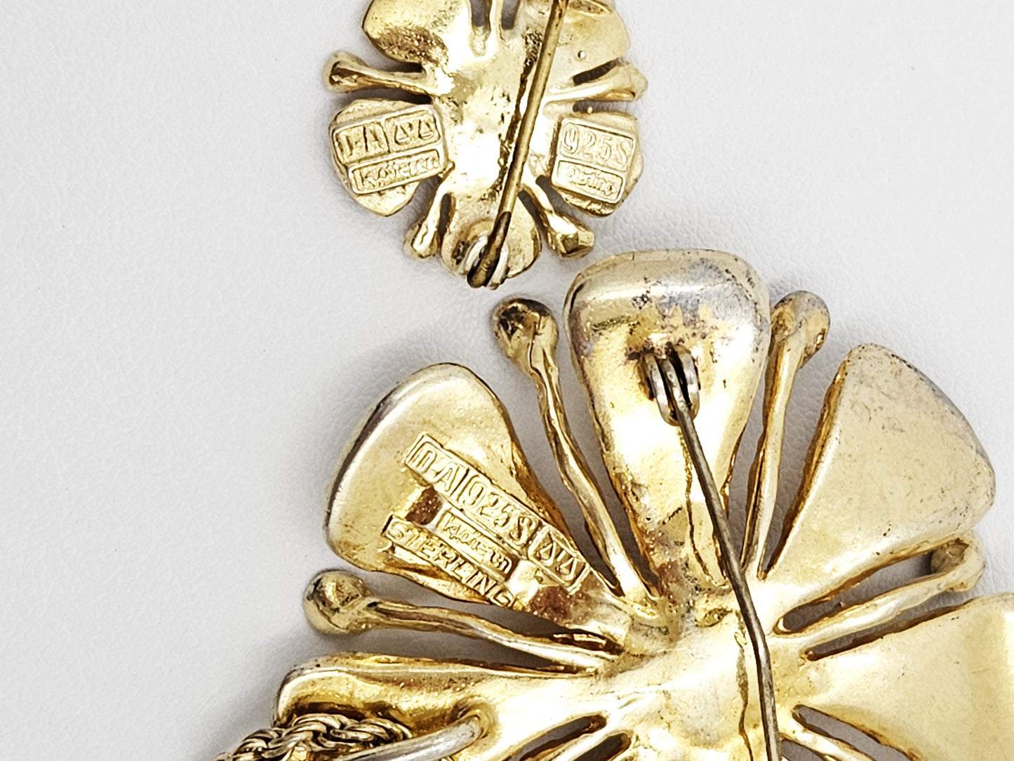David Andersen Jewelry Otteren for David Andersen Sterling Enamel HUGE 3D Flower Necklace '60s RARE