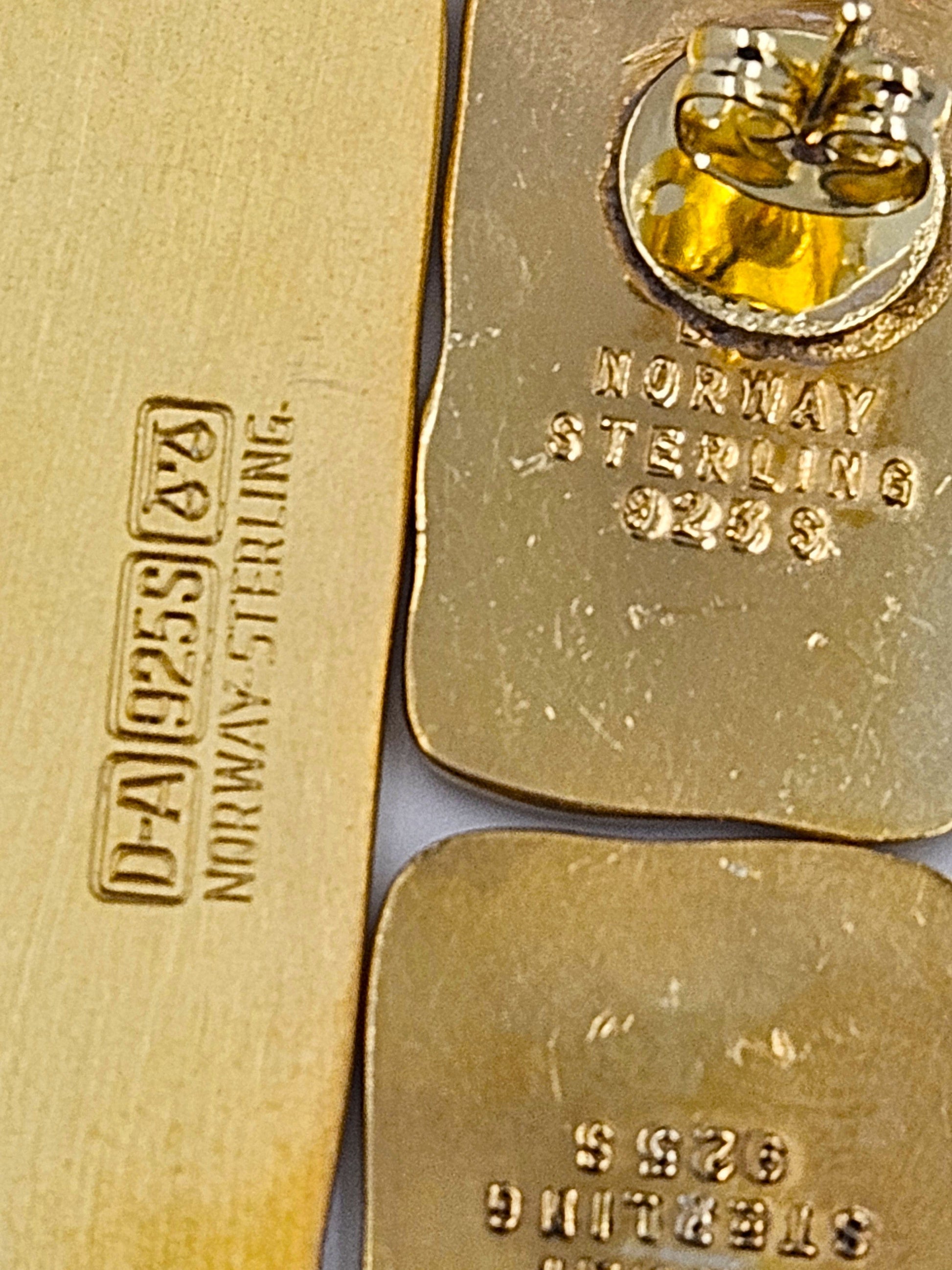 David Andersen Jewelry RARE David Andersen 925 Enamel Autumn 4 Seasons Brooch Earrings Set 1959