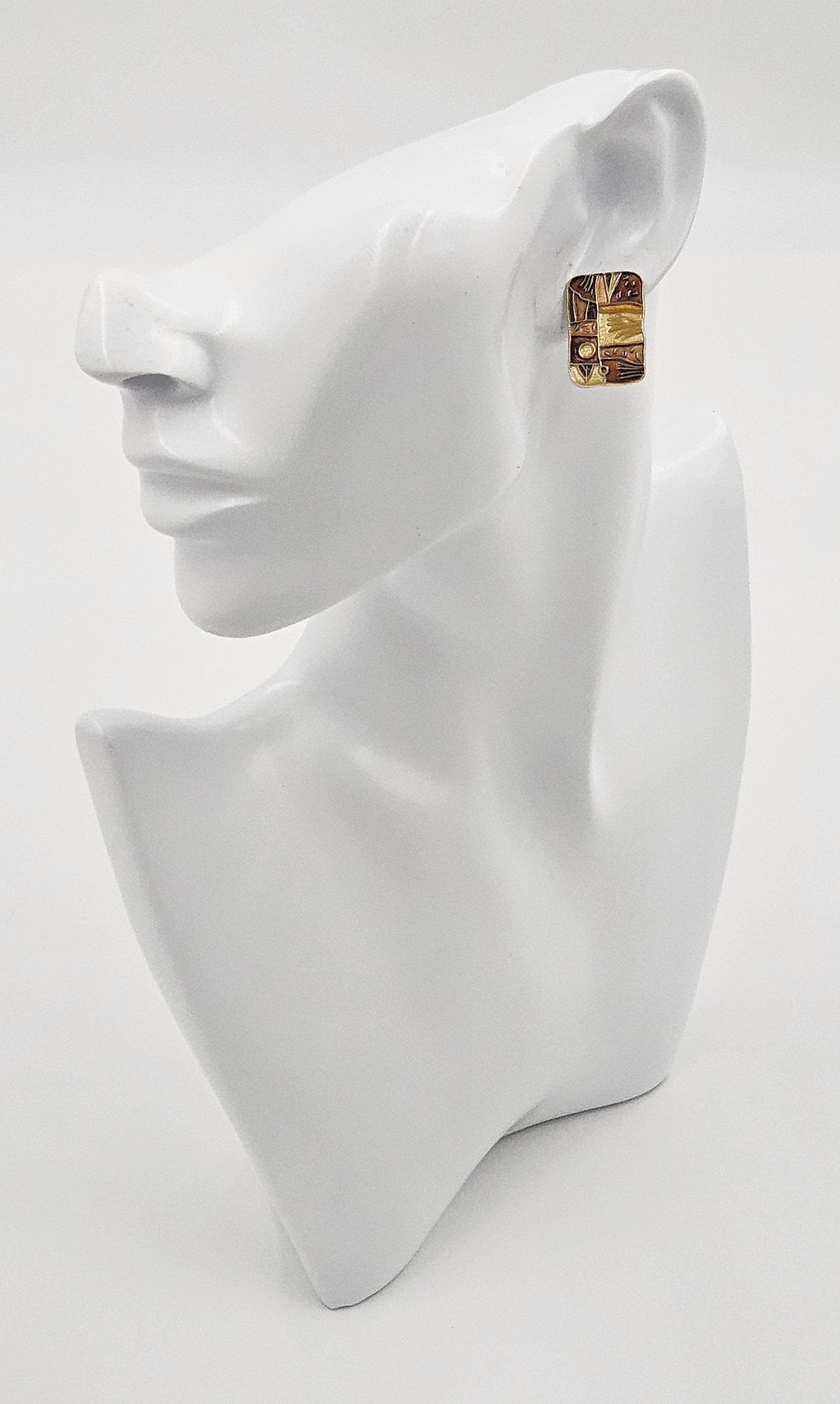 David Andersen Jewelry RARE David Andersen 925 Enamel Autumn 4 Seasons Brooch Earrings Set 1959