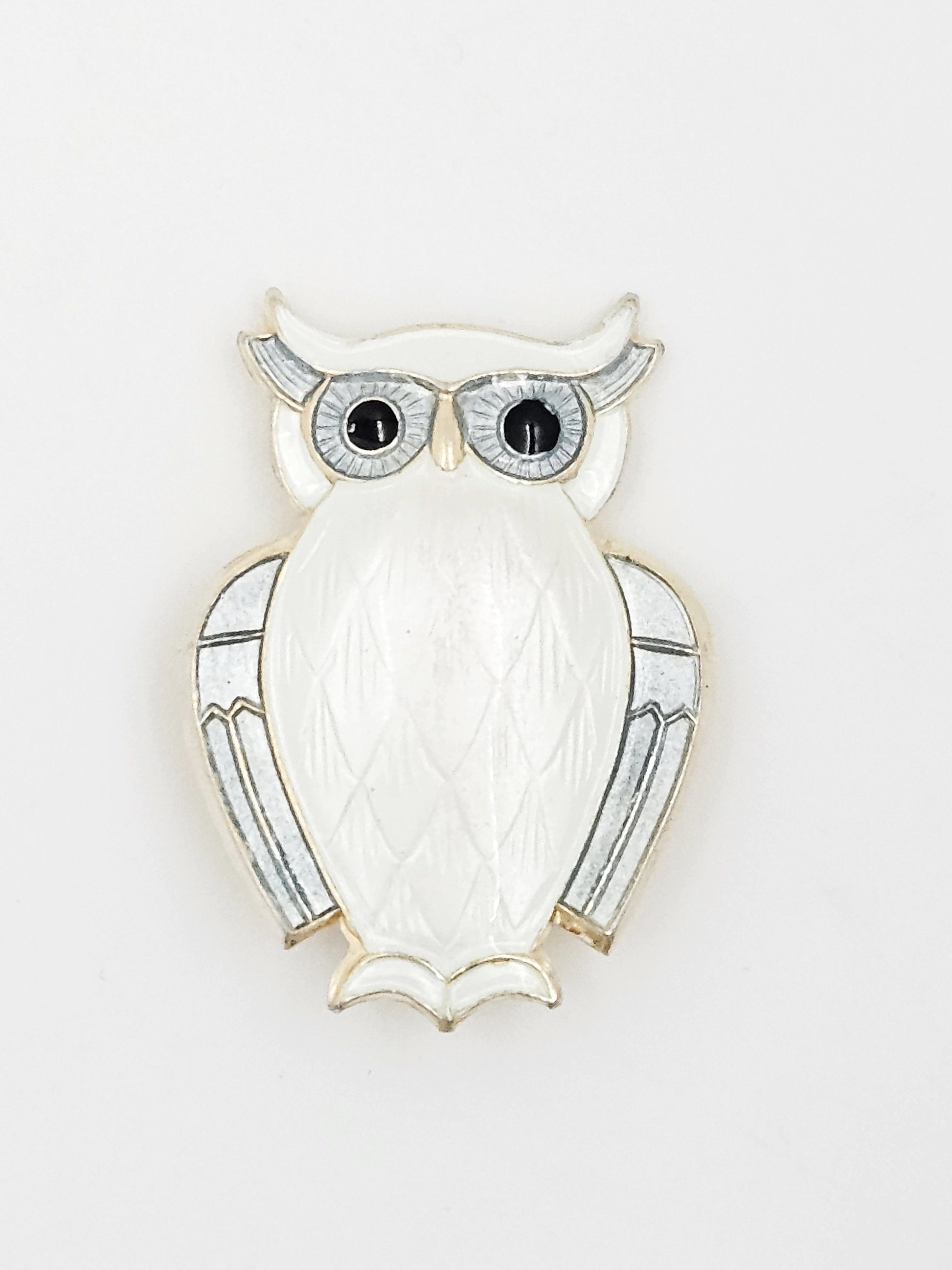 David Andersen Jewelry RARE David Andersen Norway Sterling & Enamel Owl Brooch Pin Pendant 1950's