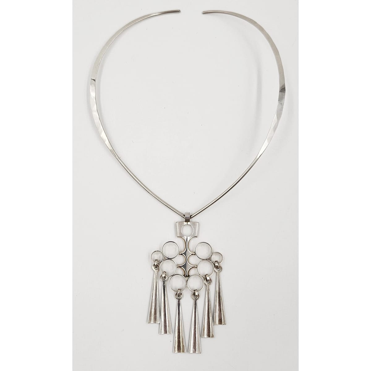 David Andersen Jewelry Rare David Andersen Norway Sterling Modernist XL Articulating Necklace 1960s