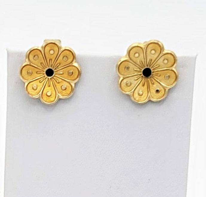 David Andersen Jewelry Rare David Andersen Sterling Enamel Art Deco Floral Earrings 1940s