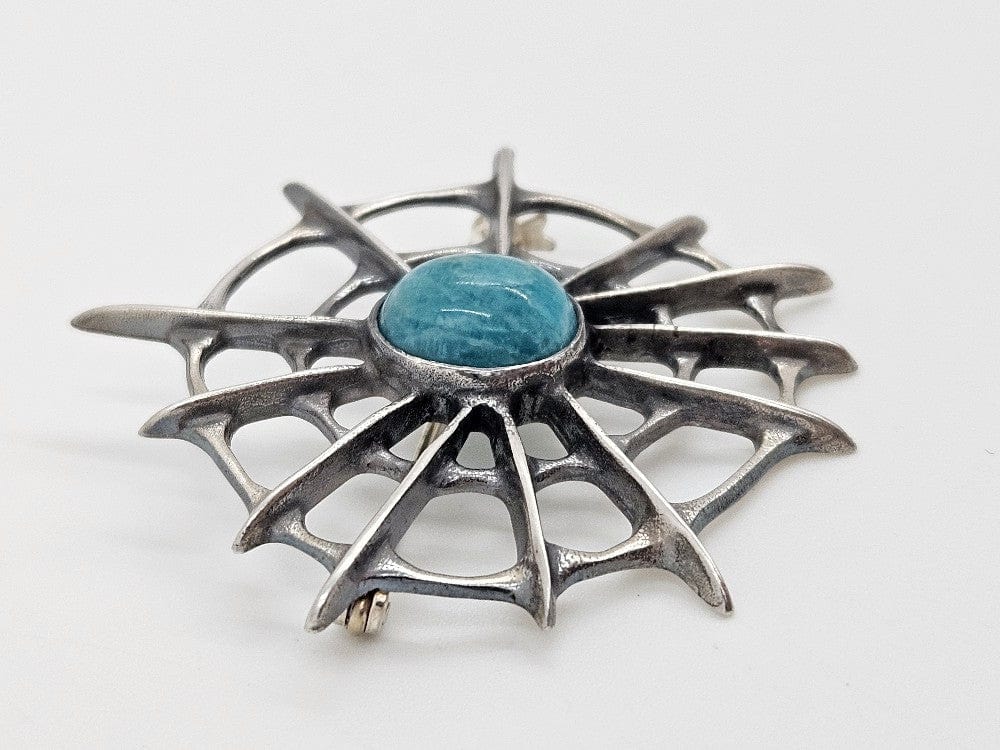 David Andersen Jewelry Superb Uni David Andersen Sterling Amazonite Spider Web Viking Circa 1960s