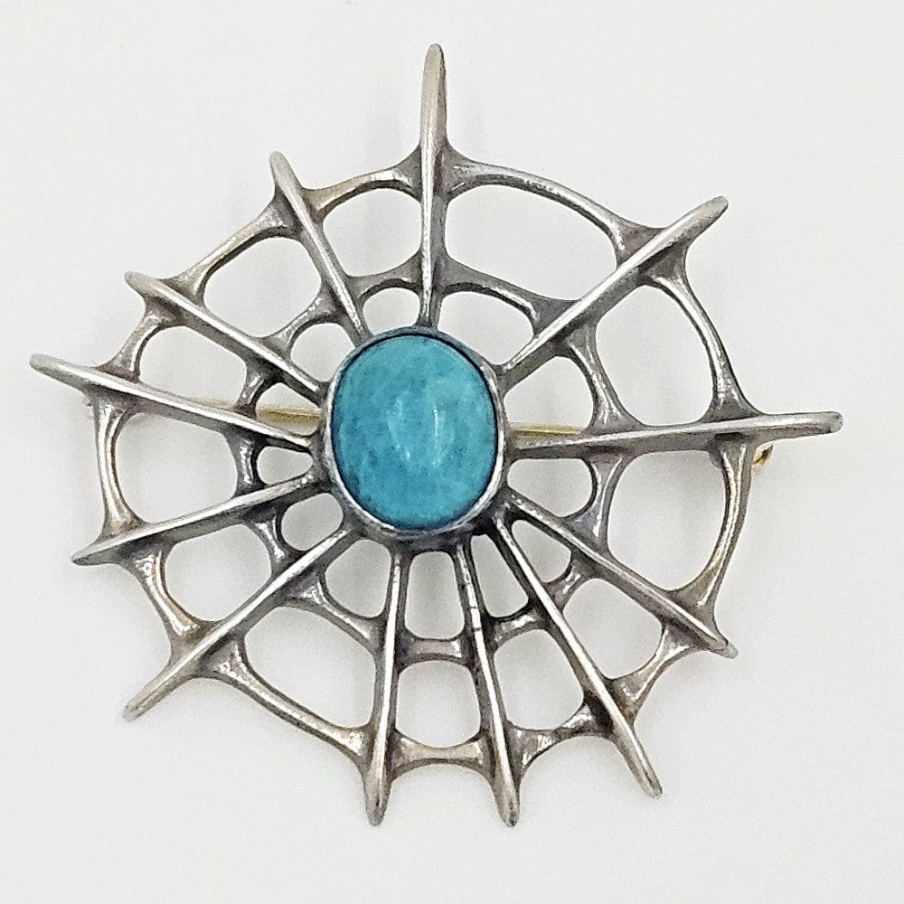 David Andersen Jewelry Superb Uni David Andersen Sterling Amazonite Spider Web Viking Circa 1960s