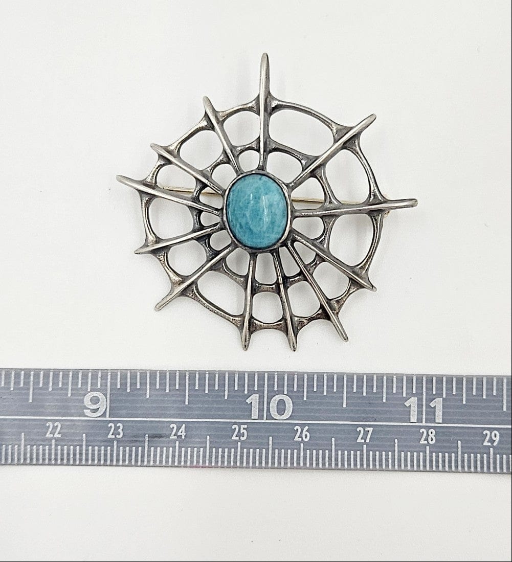 David Andersen Jewelry Superb Uni David Andersen Sterling Amazonite Spider Web Viking Circa 1960s