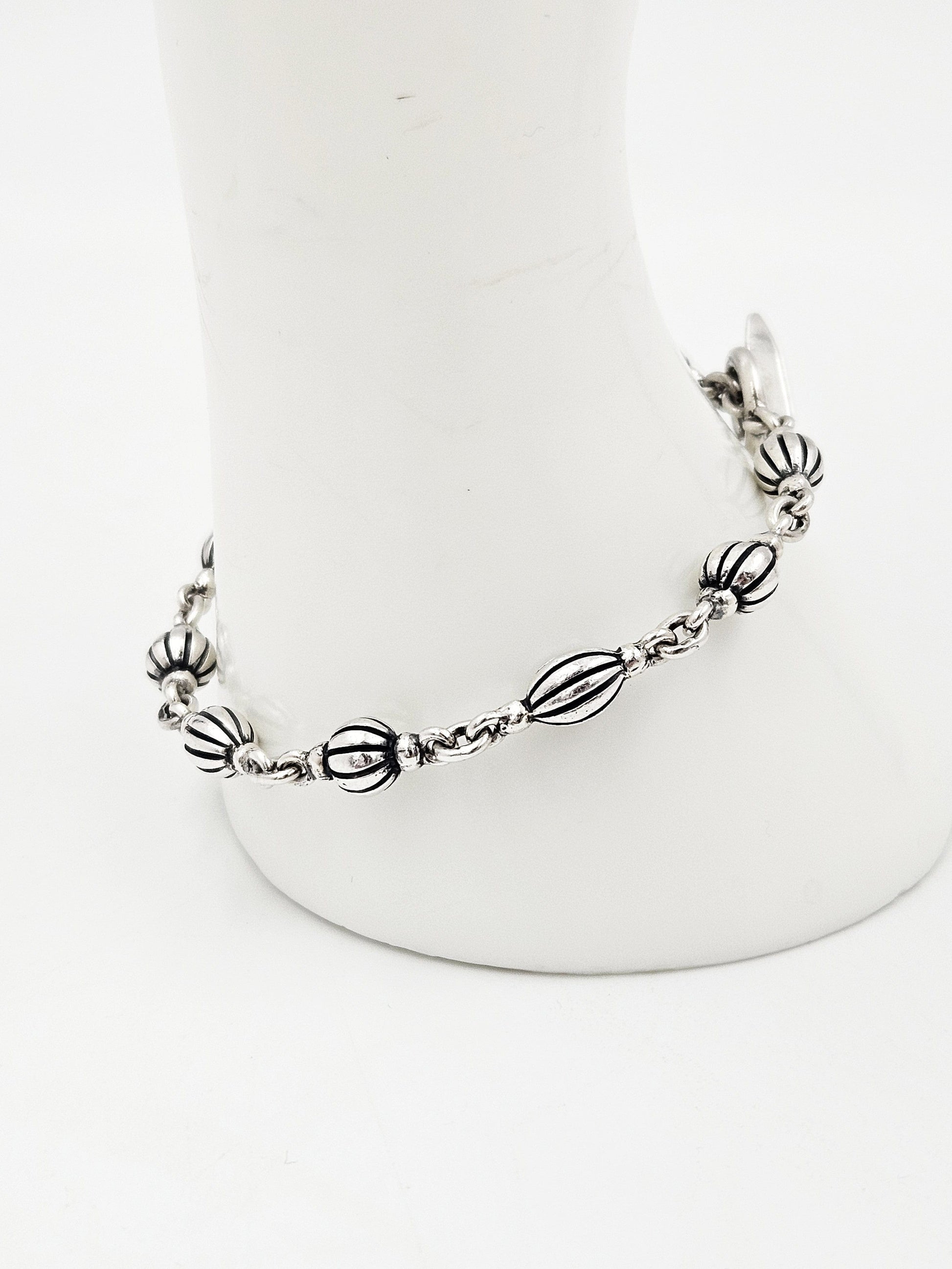 Denmark Jewelry Denmark Sterling Artisan Signed Panel Link Bracelet