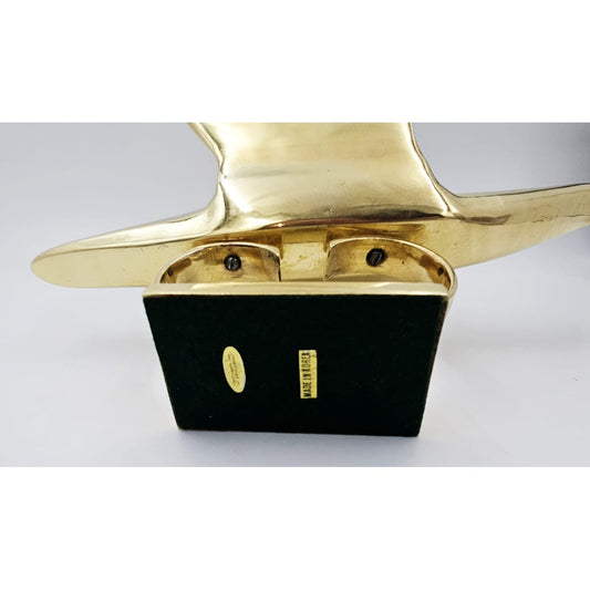 Dolbi Cashier Sculpture Dolbi Cashier Modernist Brass Dove Bird 20" Sculpture Statue Circa 1980