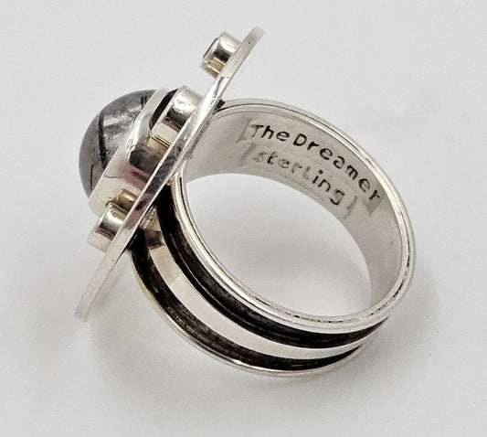 Echo of the Dreamer Jewelry Superb Echo of the Dreamer Sterling  Large Cocktail Ring 1990's