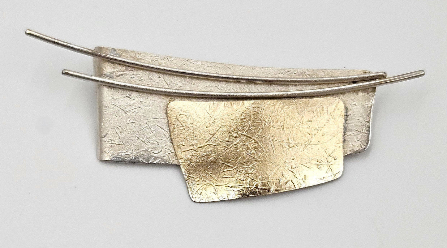 Ed Levin Jewelry Iconic Designer Ed Levin Abstract Modernist Sterling Brooch Rare 1950/60s