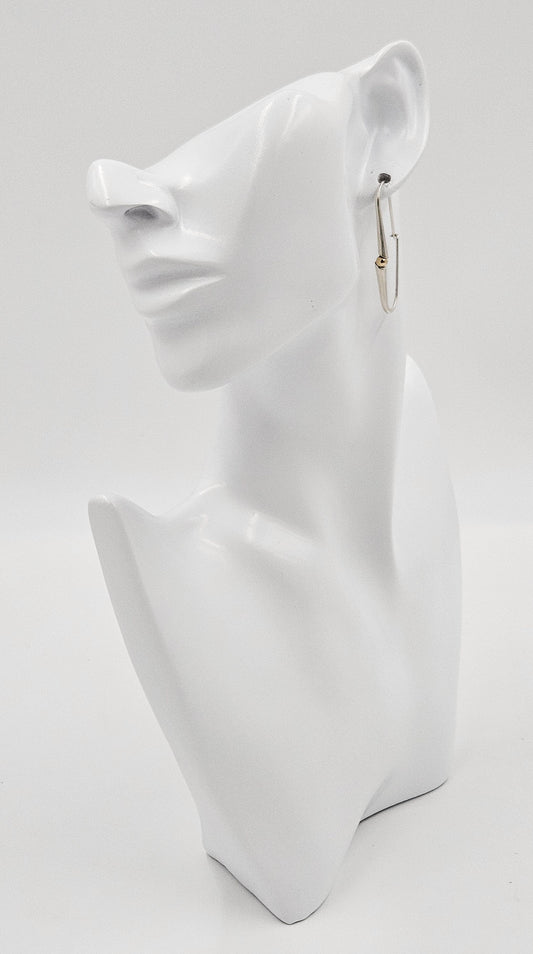 Ed Levin Jewelry Iconic Designer Ed Levin Modernist Sterling + 14K Gold Earrings 1980s