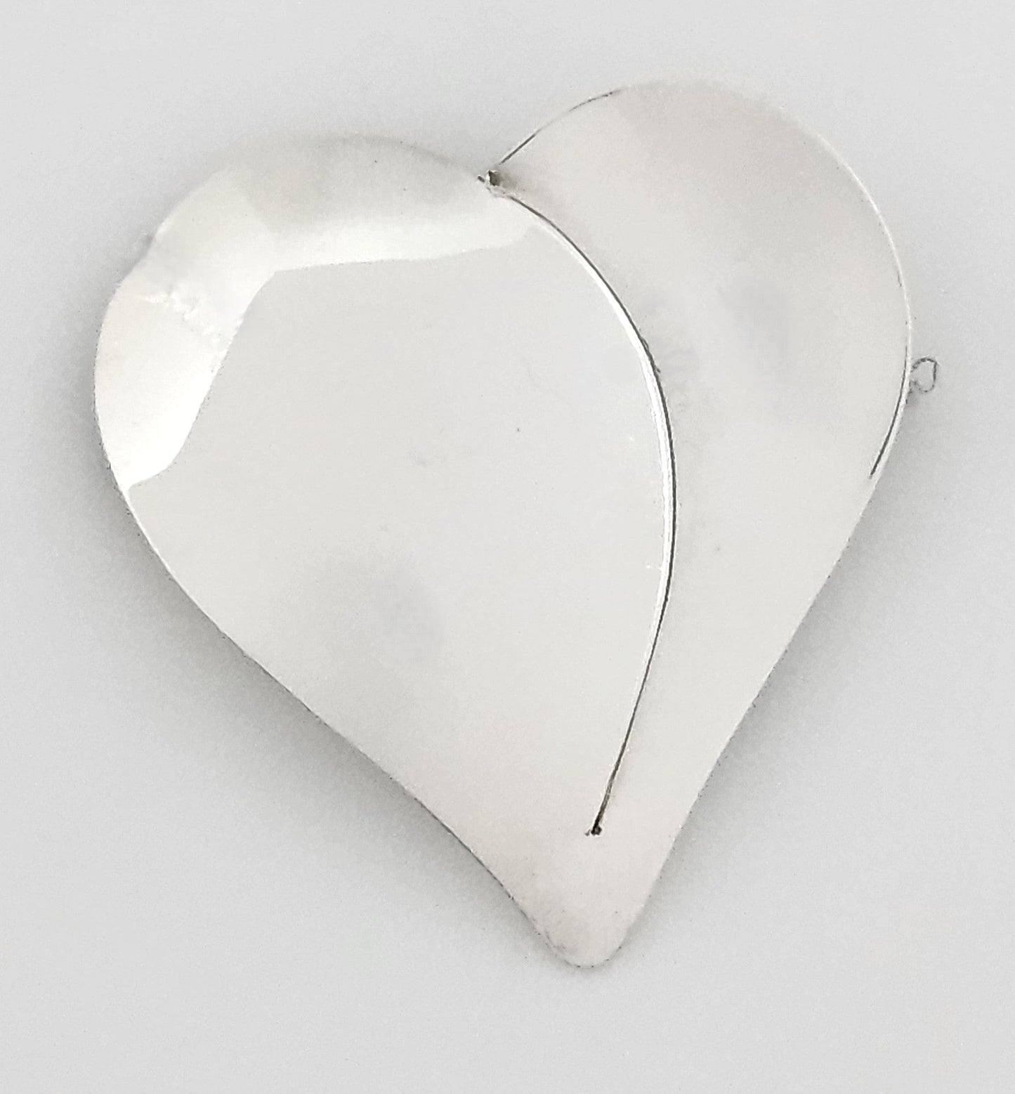 Ed Levin Jewelry Iconic Ed Levin Modernist Sterling Silver 3D Heart Brooch Circa 1980/90s