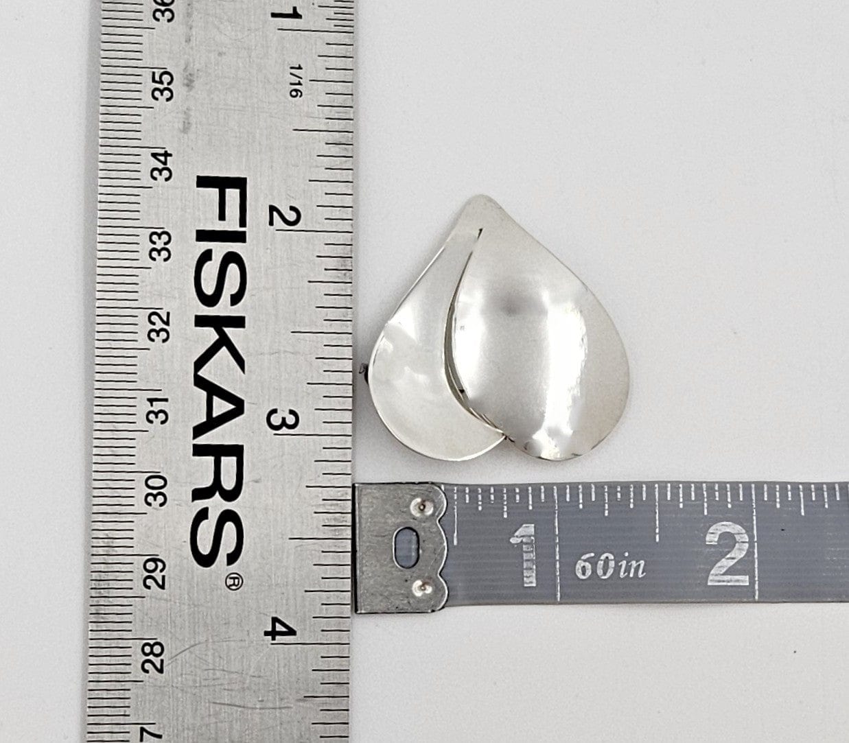 Ed Levin Jewelry Iconic Ed Levin Modernist Sterling Silver 3D Heart Brooch Circa 1980/90s