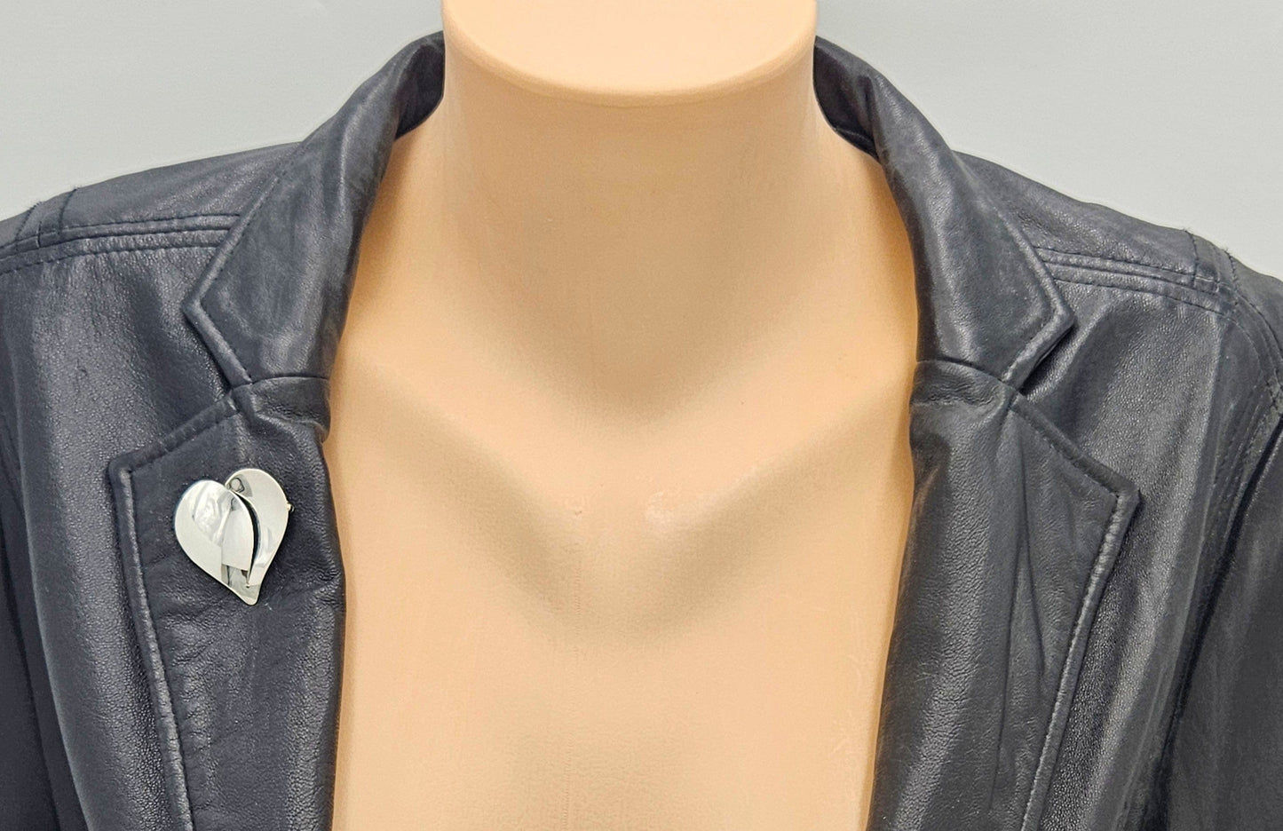 Ed Levin Jewelry Iconic Ed Levin Modernist Sterling Silver 3D Heart Brooch Circa 1980/90s