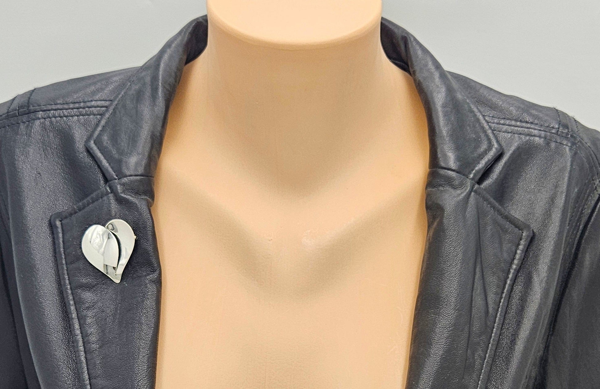 Ed Levin Jewelry Iconic Ed Levin Modernist Sterling Silver 3D Heart Brooch Circa 1980/90s