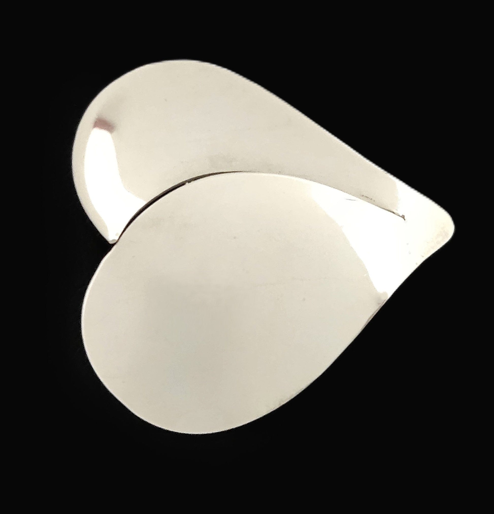 Ed Levin Jewelry Iconic Ed Levin Modernist Sterling Silver 3D Heart Brooch Circa 1980/90s