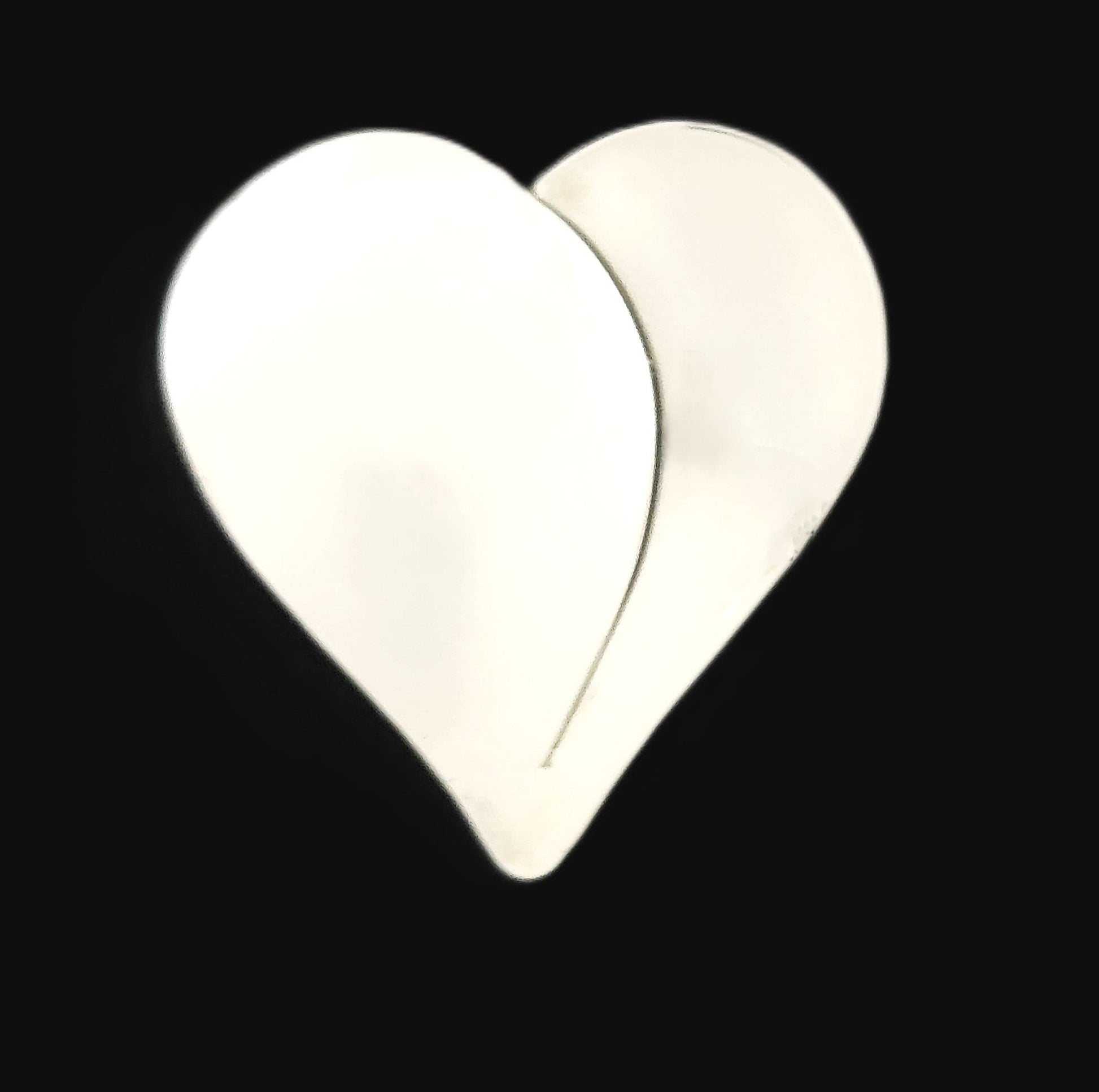Ed Levin Jewelry Iconic Ed Levin Modernist Sterling Silver 3D Heart Brooch Circa 1980/90s