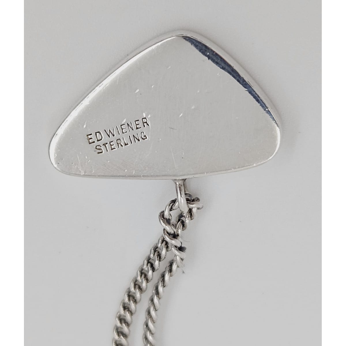Ed Wiener Jewelry Superb Ed Wiener Sterling &amp; Ebony Wood Modernist Pendant Necklace  C. 1950s