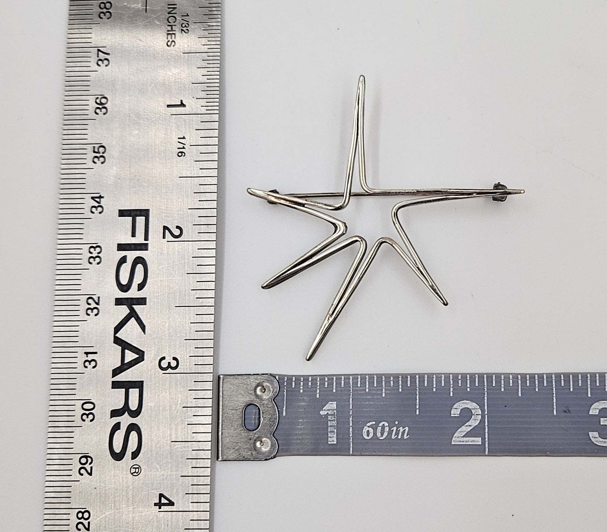 Ed Wiener Jewelry SUPERB Iconic Ed Wiener Modernist Sterling 3D Starburst Brooch Circa 1950s