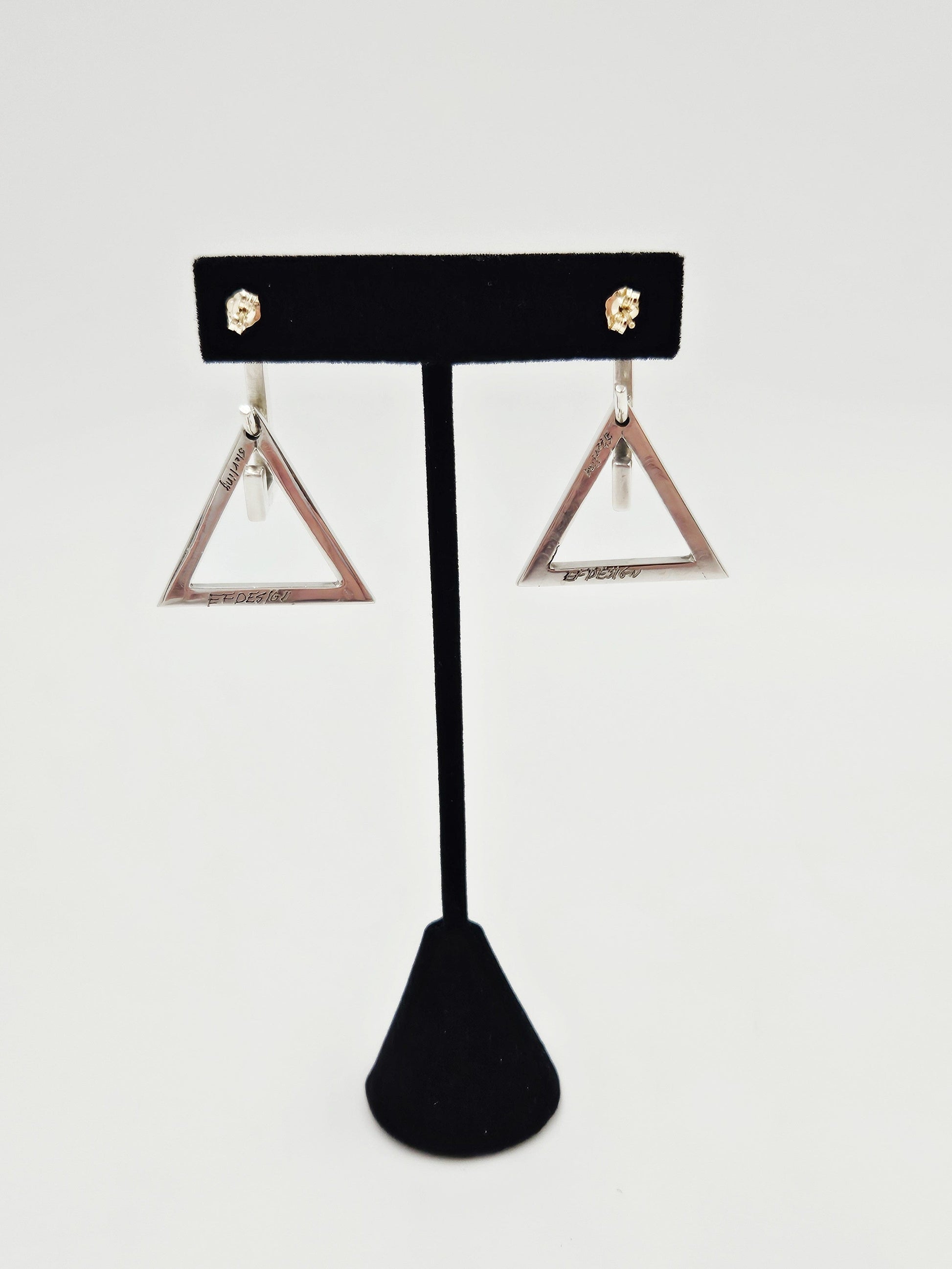 EF Design Jewelry EF Design 2 Piece Sterling Silver Modernist Drop Earrings Triangles