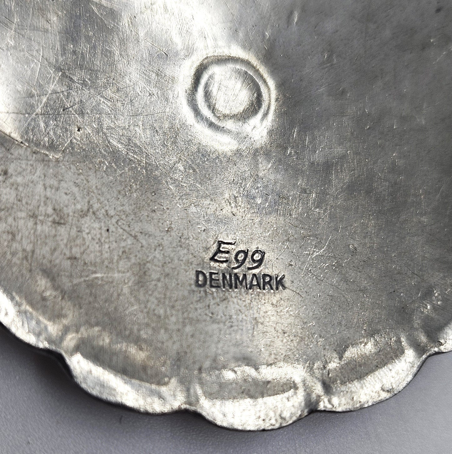 Egg Denmark Jewelry Egg Denmark Large Pewter Viking Shield Pendant Statement Necklace 1960's