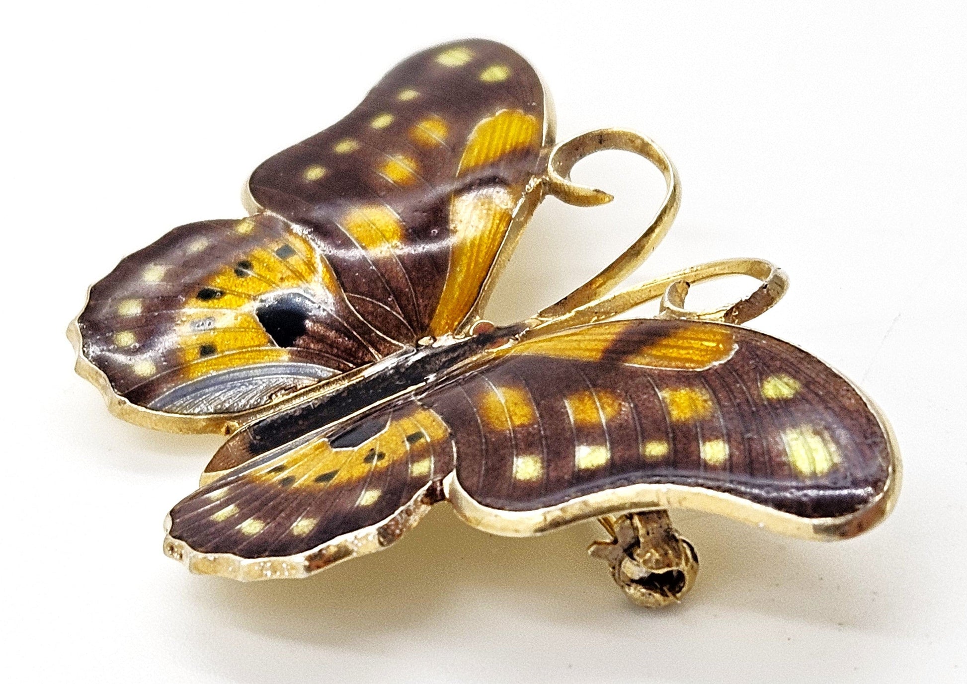 Erik Poul Fenster Jewelry Super Rare Denmark Erik Poul Fenster 925 Enamel HUGE Butterfly Brooch 1950s