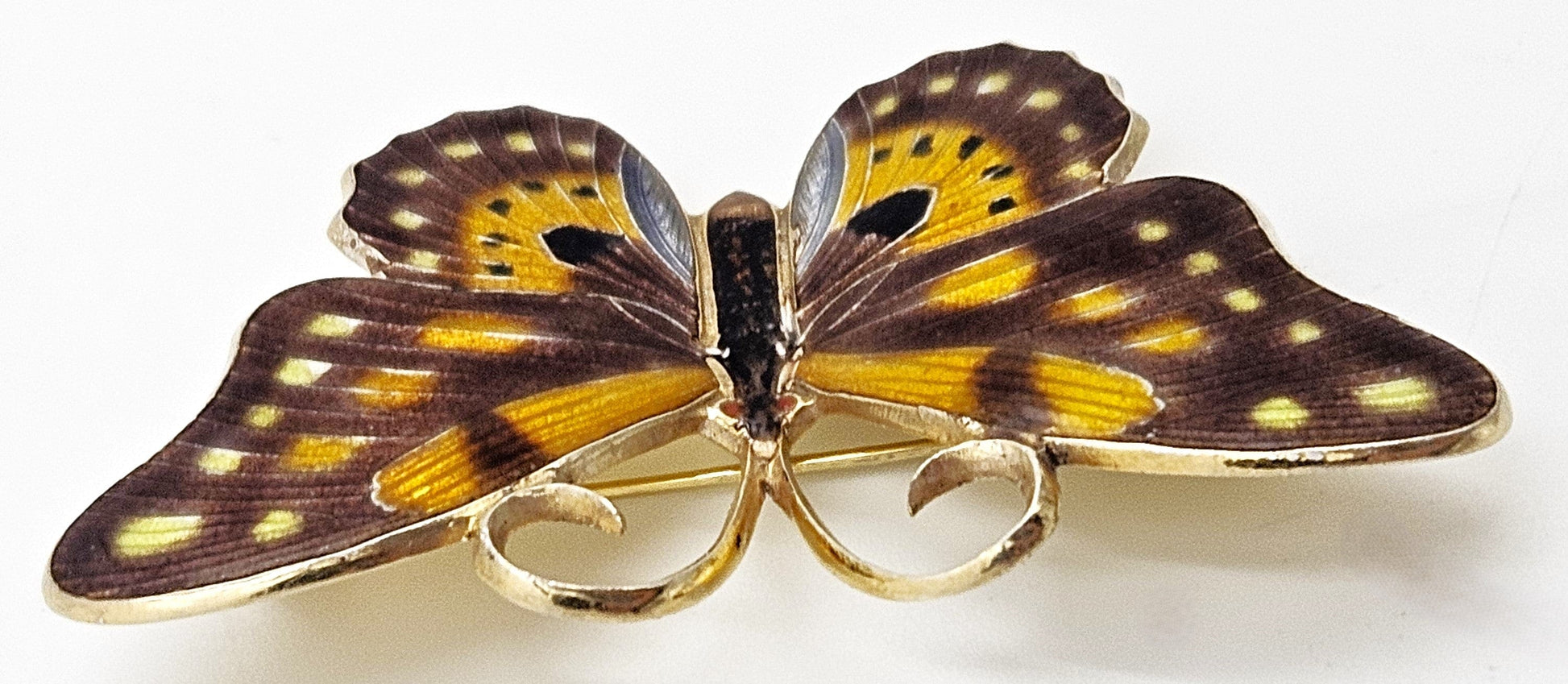 Erik Poul Fenster Jewelry Super Rare Denmark Erik Poul Fenster 925 Enamel HUGE Butterfly Brooch 1950s