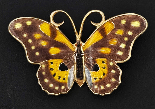 Erik Poul Fenster Jewelry Super Rare Denmark Erik Poul Fenster 925 Enamel HUGE Butterfly Brooch 1950s