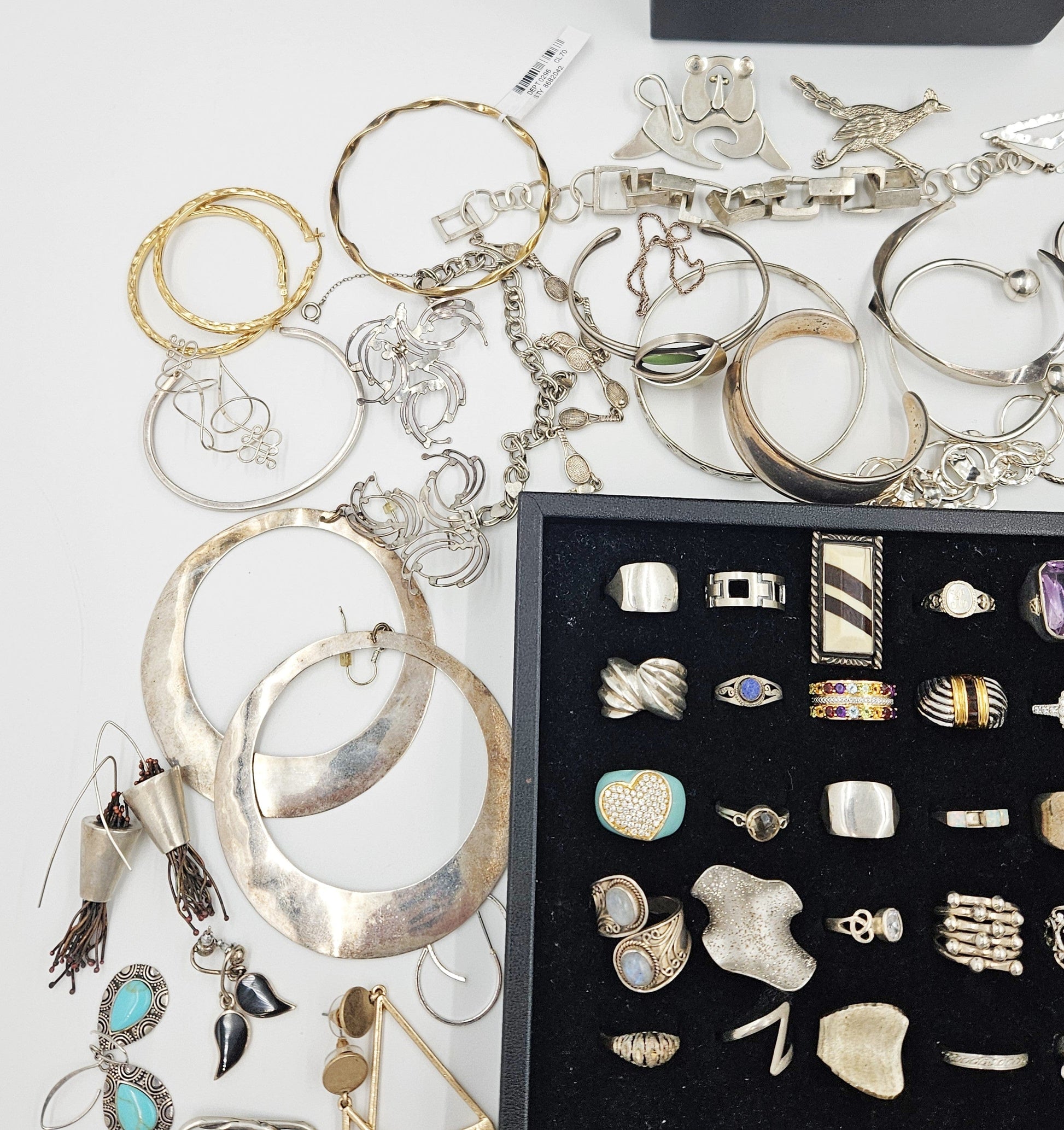 Estate Silver Jewelry Huge Resellers Fine Jewelry Lot 200+ Pieces Sterling Semi Precious Stones More
