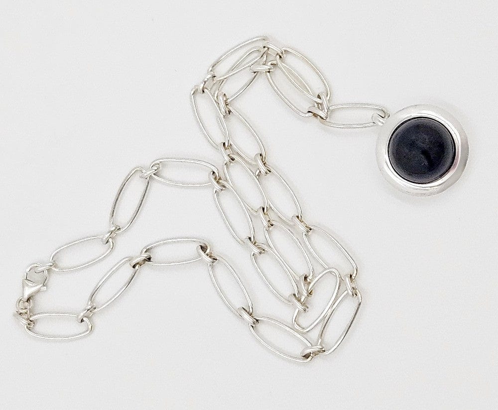 Frede Bonnichsen Jewelry Frede Bonnichsen Denmark Sterling + Glass Modernist Necklace C. 1980/90s